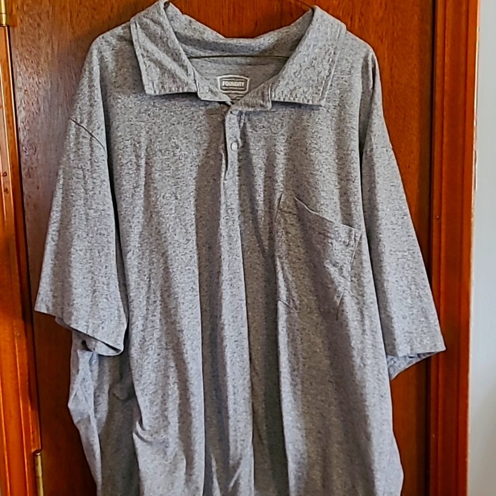 Men's 4XLT Gray Polo